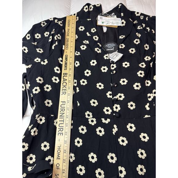 New US 18 UK 22 Joanie Black & White Dani Daisy Jumpsuit Cropped Tie Light - Picture 9 of 10